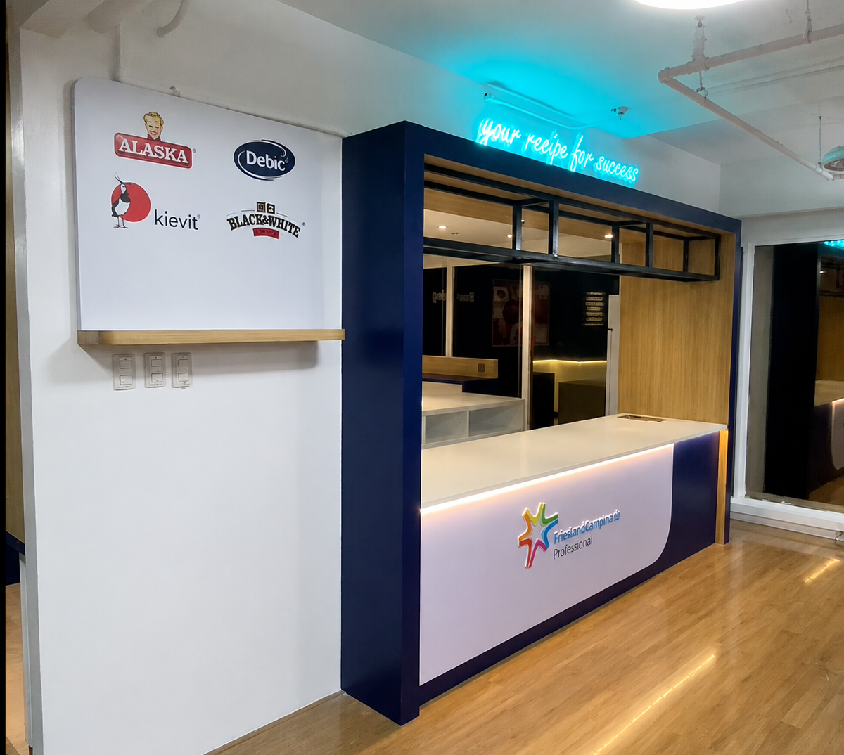 Completed corporate bar and product showcase area for Alaska Milk Makati by Manila Exhibition