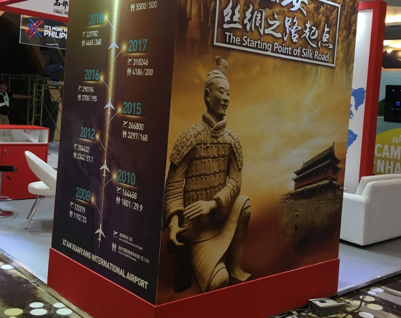 Xi'an airport booth display for Routes Asia by Manila Exhibition
