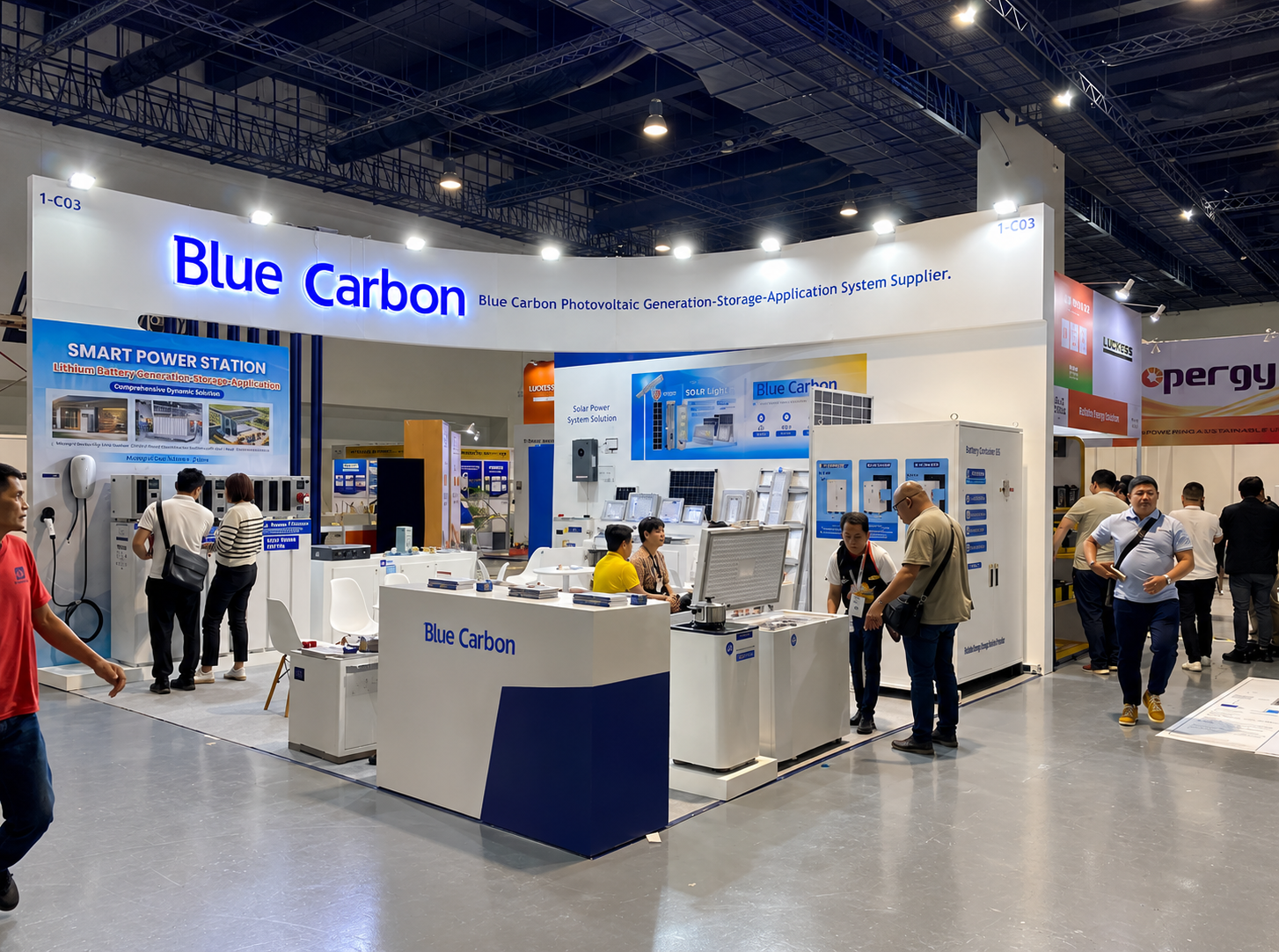 Blue Carbon exhibition booth product display for Solar & Storage Live Philippines 2026 by Manila Exhibition