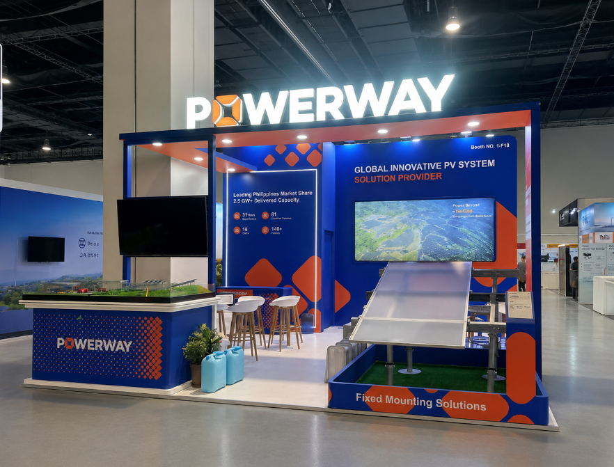 Powerway solar exhibition booth project by Manila Exhibition